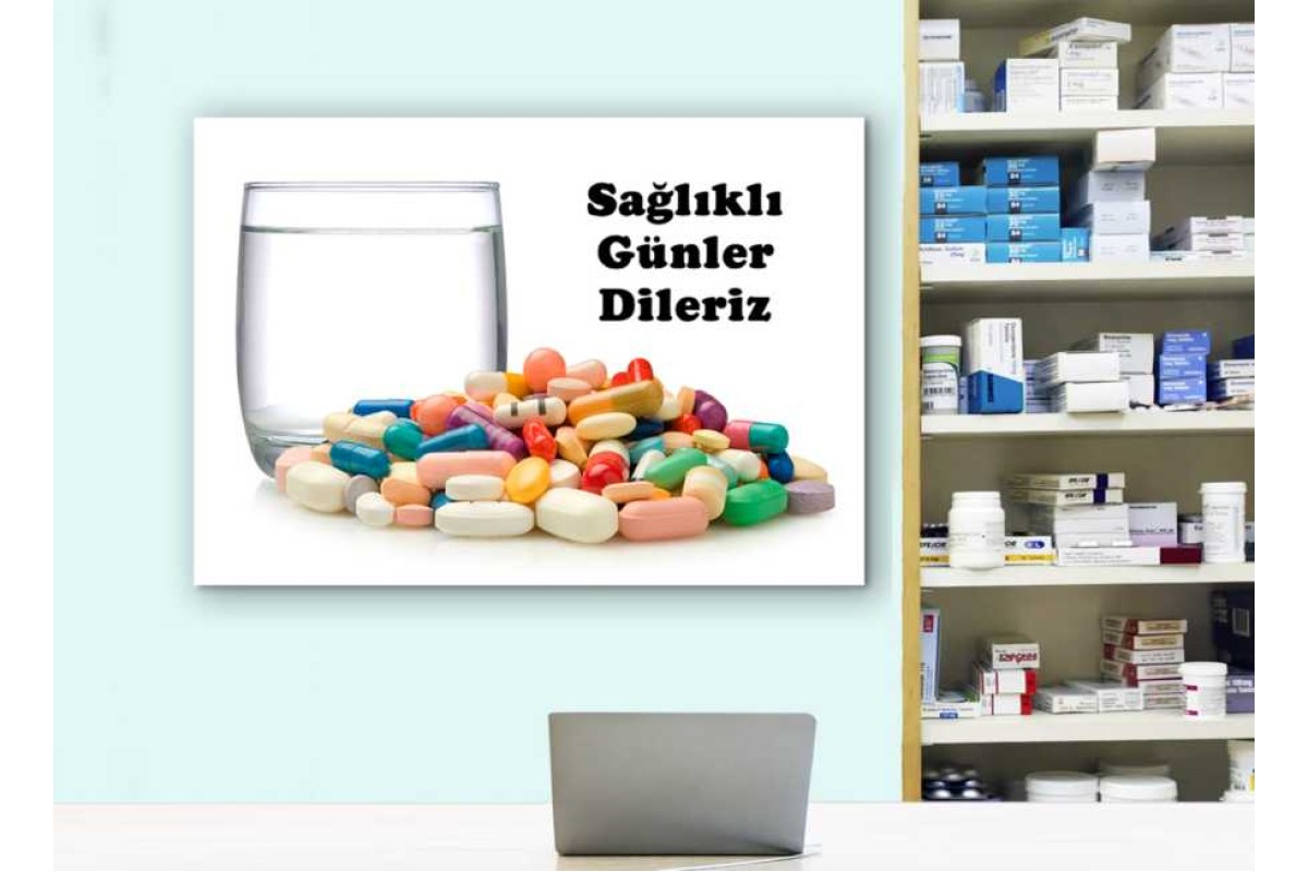 Tptsrec5- Sağlıklı Günler Dileriz Eczane ve İlaçlar Dekoratif Kanvas Tablo