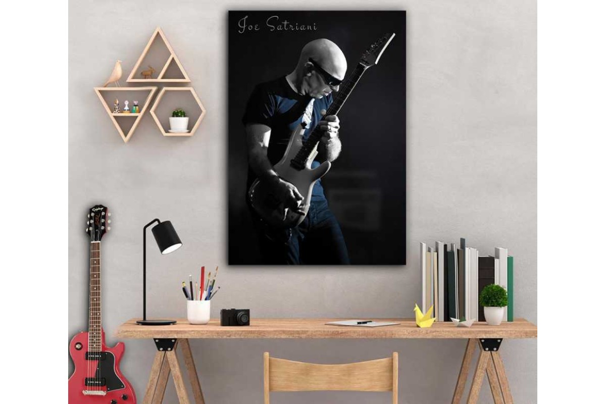 Tptsrjs1 - Gelmiş Geçmiş En iyi Gitarist, Gitar Virtüozü Joe Satriani Kanvas Tablo