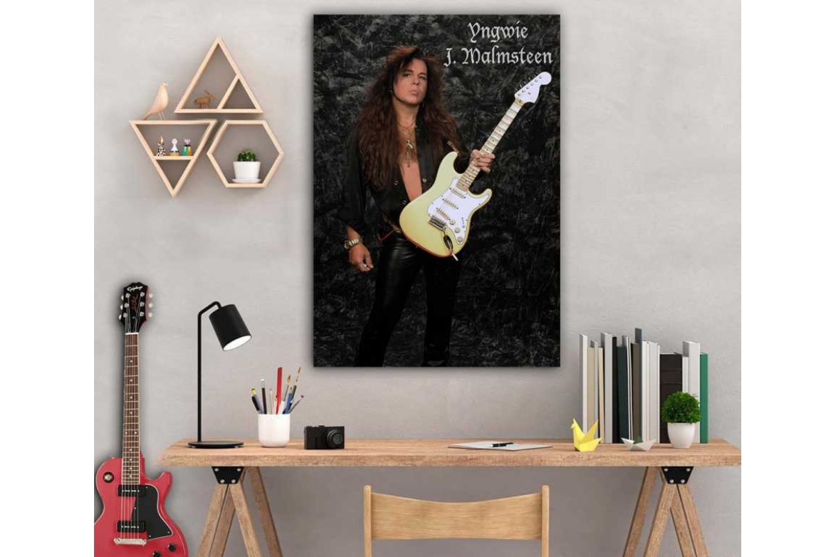 Tptsryw1 - Gelmiş Geçmiş En iyi Gitar Virtüözü Yngwie Johann Malmsteen Rock Müzik Kanvas Tablo