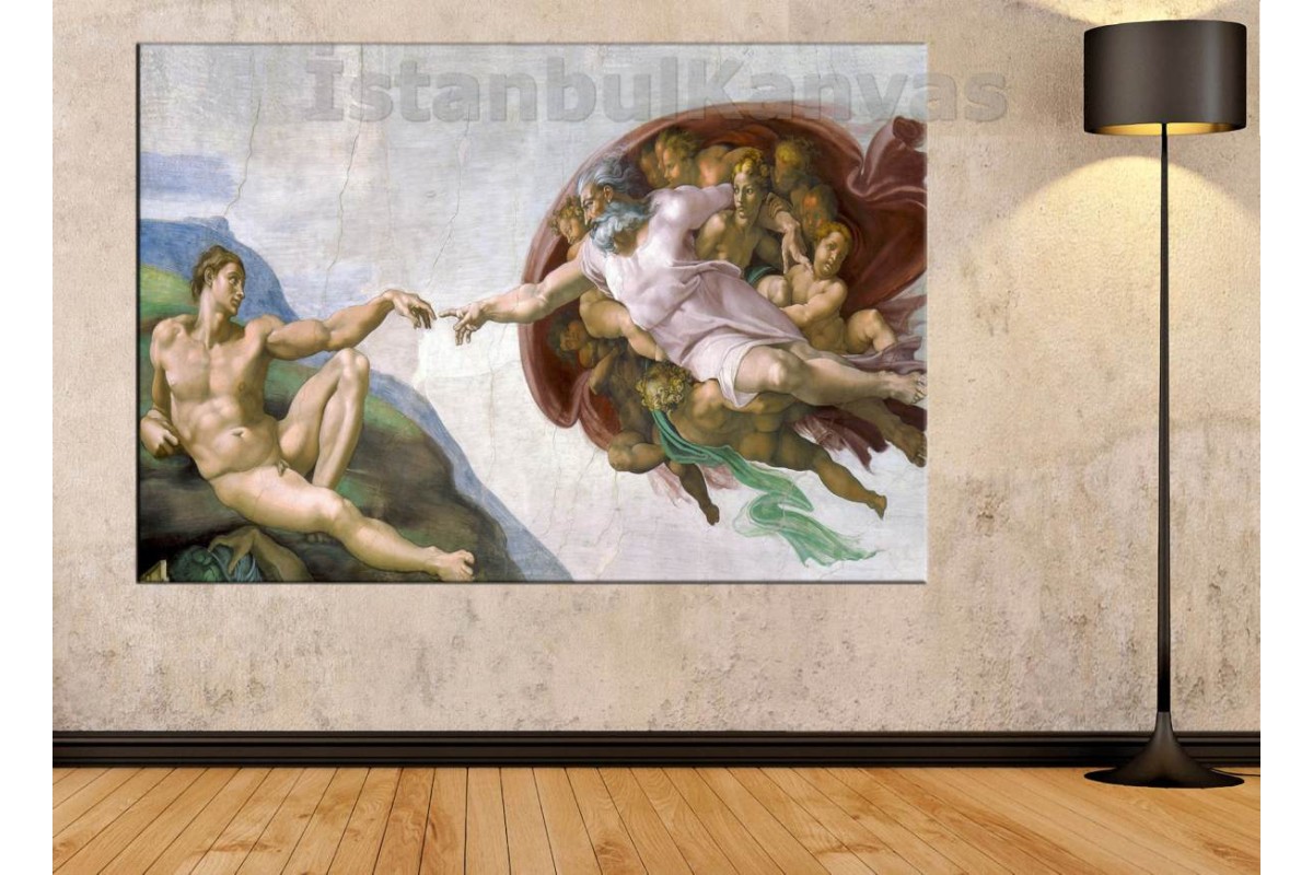 TptSkr93 - Michelangelo - Creation Of Adam - Tanrının Eli Kanvas Tablo