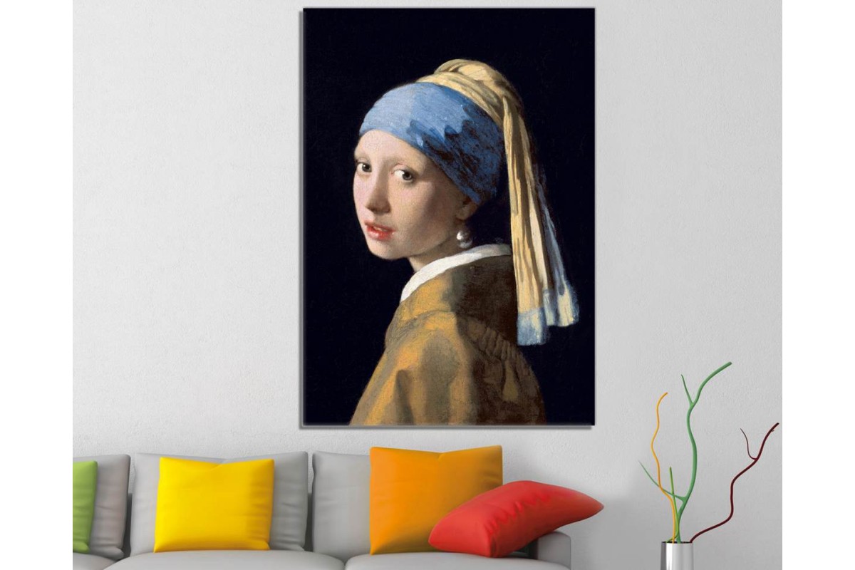 Tptsrpe1 - Johannes Vermeer - Girl With a Pearl Earring - İnci Küpeli Kız Kanvas Tablo