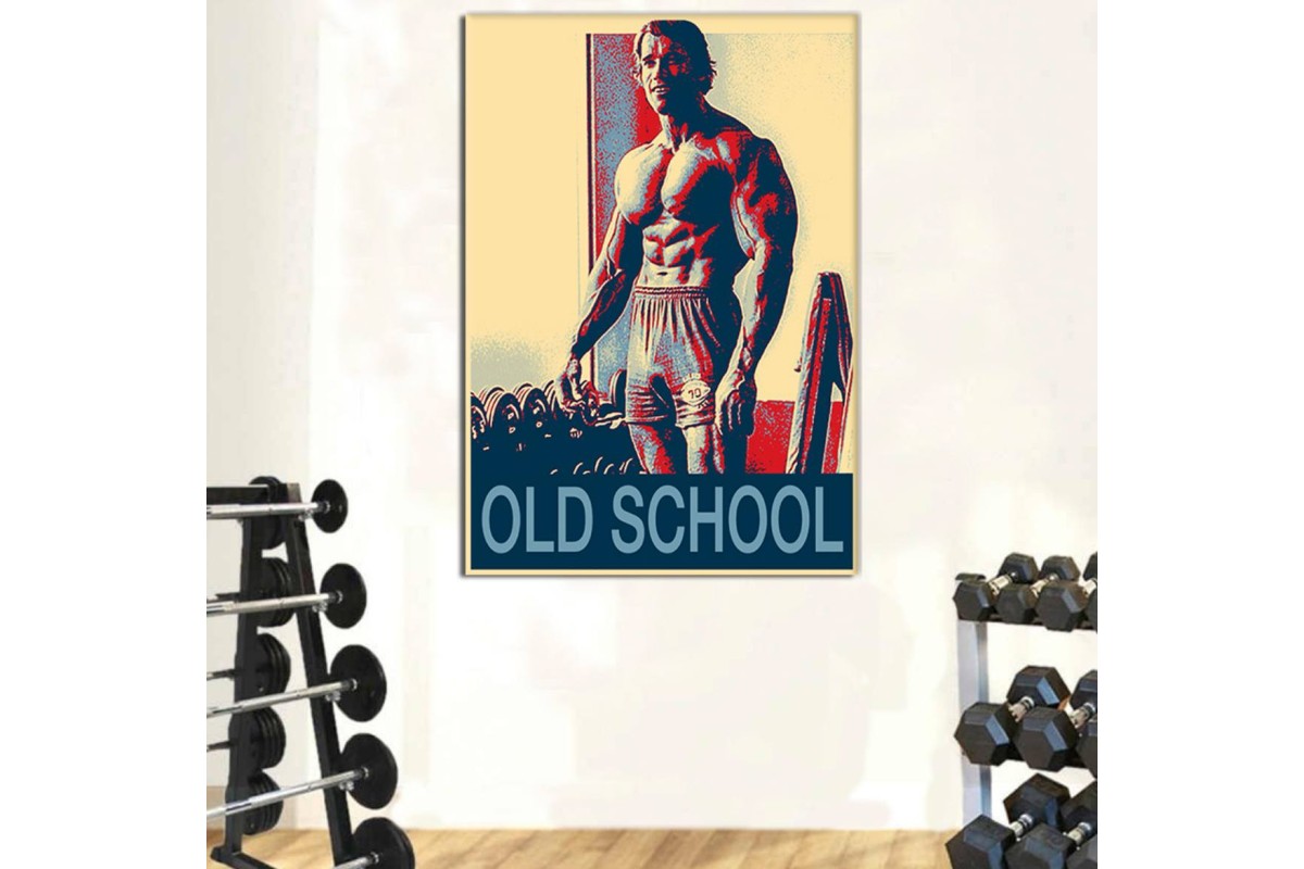 Tptsrss25 - Arnold Schwarzenegger Old School Poster Tarzı Özel Tasarım Kanvas Tablo