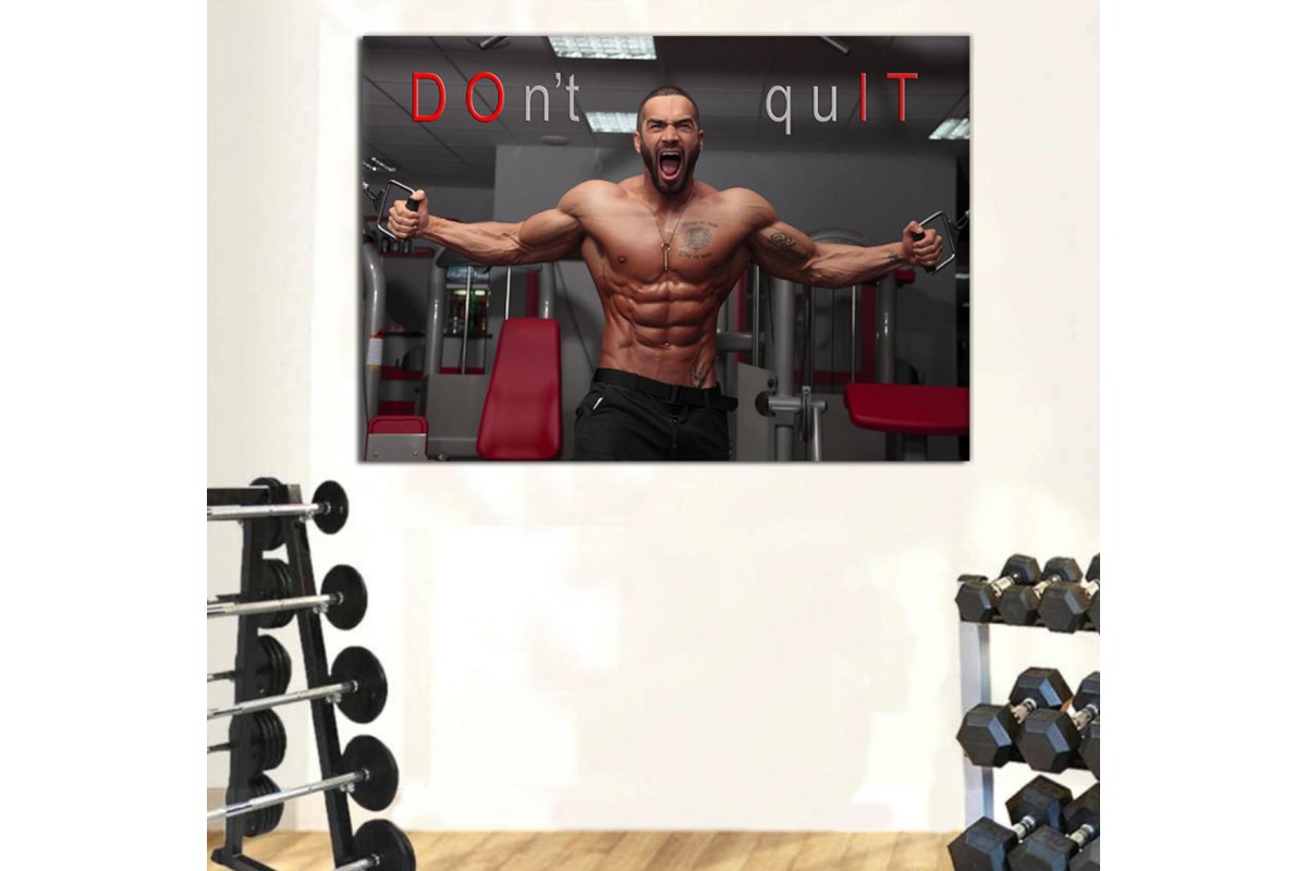 Tptsrss3 - Lazar Angelov Do It Motto, Crossfit, Fitness, Vücut Geliştirme - Body Building Kanvas Tablo