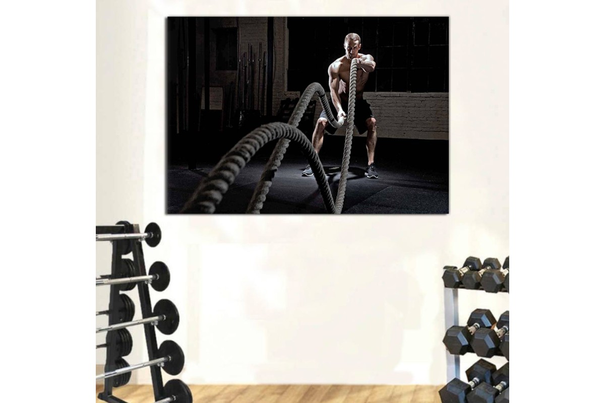 Tptsrss34 - Crossfit Battle Rope, Halat İdmanı, Halat Egzersizi Kanvas Tablo