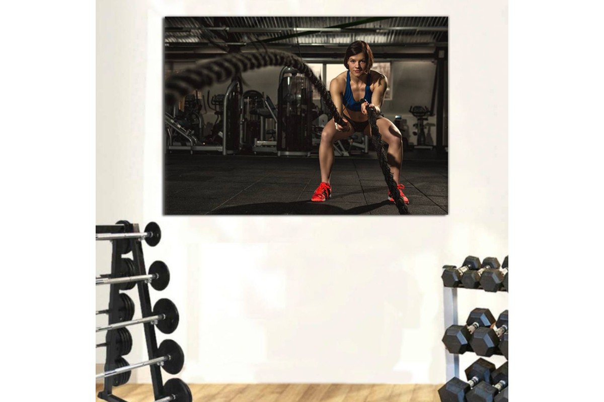 Tptsrss4 - Crossfit Battle Rope, Crossfit Halat, Vücut Geliştirme, Fitness Salonu Kanvas Tablo