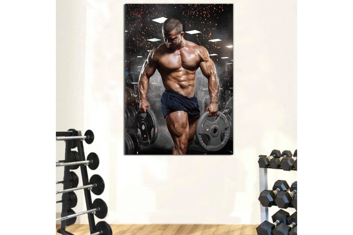 Tptsrss7 - Vücut Geliştirme, Bodybuilding, Fitness, Spor Salonu Vücut Geliştirme Sporu Kanvas Tablo