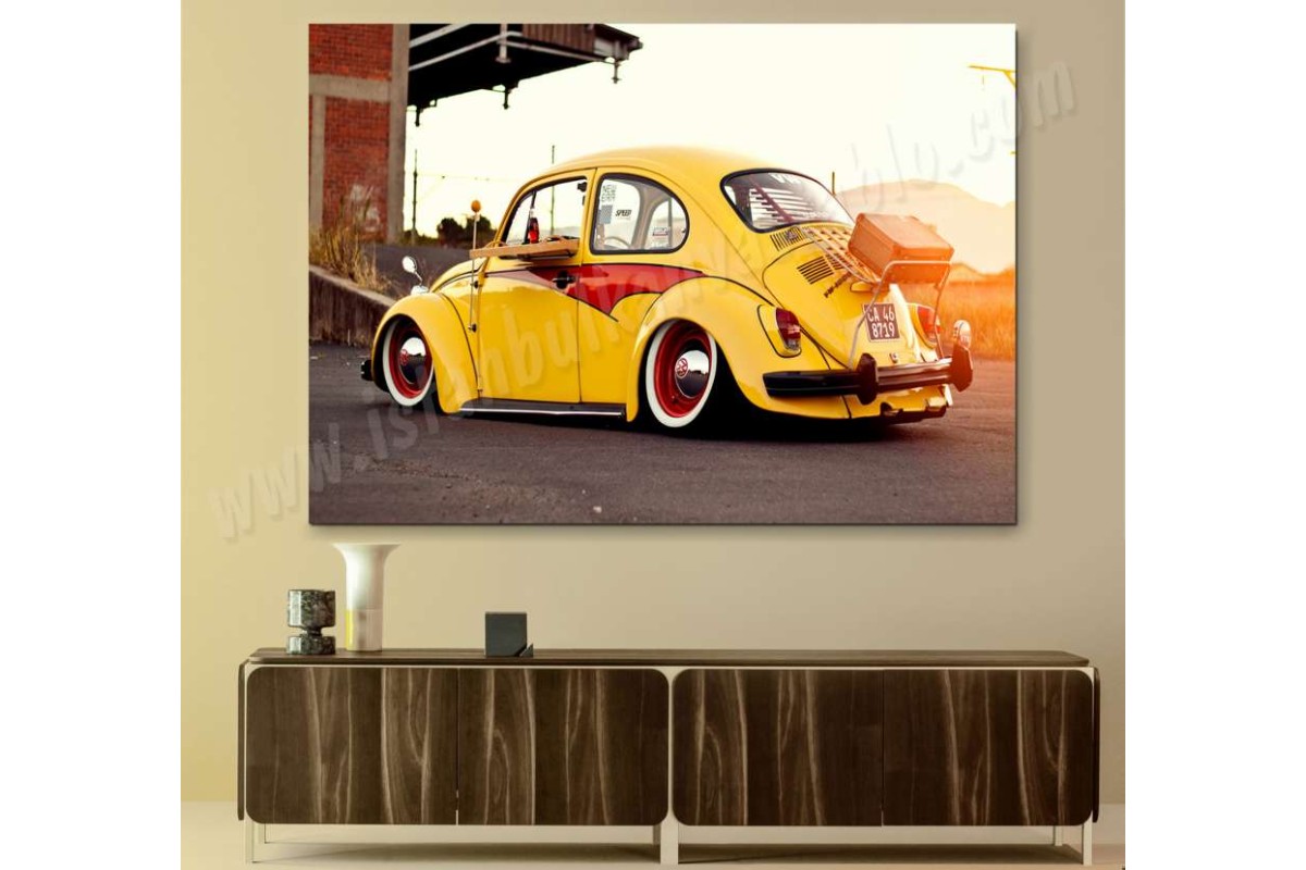 Tptsrvc2 - Vosvos - Volkswagen Beetle - Klasik Araba - Vintage Otomobil Kanvas Tablo